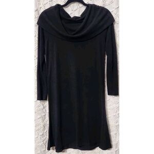 Soft Surroundings Cowl Neck Sweater Womens PS‎ Black Stretch Everyday Basic USA